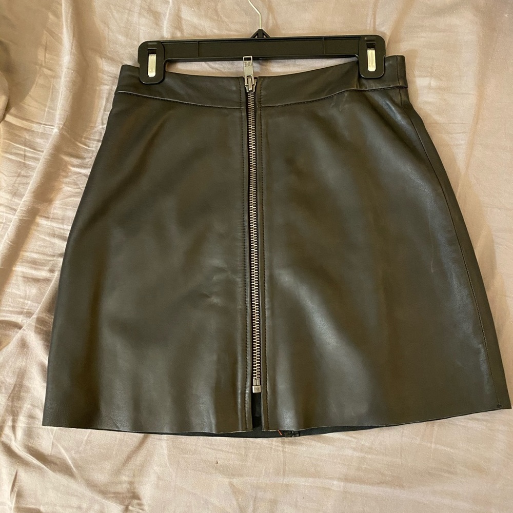 Leather Zip Skirt NWT